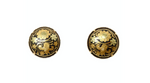 Vintage Handmade Damascene Spain 18k Gold Plated Clip-On Earrings