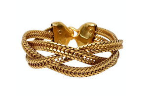 Vintage Gold-Tone Multi Chain Woven Bracelet