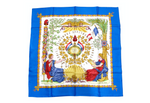 Vintage Hermes Multicolor French Revolution Commemoration Print Silk Scarf