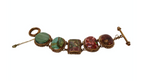 1998 Stephen Dweck Natural Gemstone Brass & Sterling Silver Toggle Bracelet