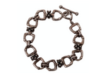 Vintage Michael Dawkins Sterling Silver Stirrup Style Link Toggle Bracelet