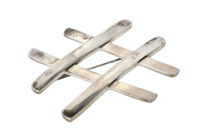 1985 Paloma Picasso for Tiffany & Co. Sterling Silver Hashtag Brooch