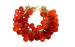 1980s Robert Lee Morris Gold Plated Brass Orange Beaded Bracelet