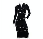 2003 Dolce & Gabbana F/W Runway Black Knit Snap-Up Convertible Dress