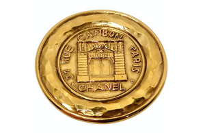 1980s Chanel 31 Rue Cambon Gold Plated Brooch
