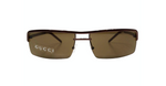1990s Gucci Brown Rectangular Metal Frame Tinted Sunglasses