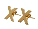 Vintage Tiffany Inspired 14k Solid Gold "X" Stud Earrings