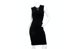 Tom Ford Black Wrap Detail Sleeveless Midi Dress