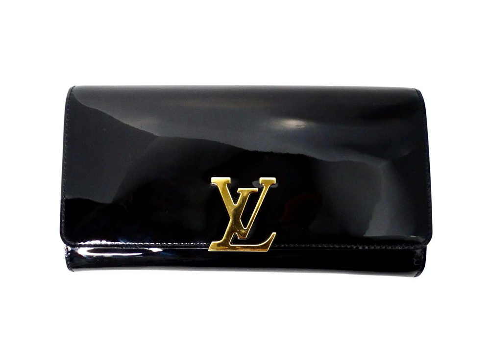 Louis Vuitton Black Patent Leather Louise Clutch