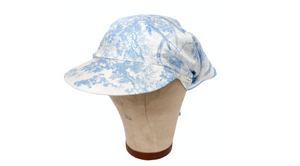 Christian Dior Blue & White "Toile De Jouy" Print Silk Scarf Visor