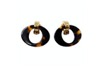 John Galliano for Christian Dior Tortoise Clip-On Hoop Earrings circa Y2K