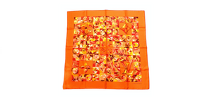 Louis Vuitton "Carre Au Fil Dua Temps" Orange Monogram Silk Print Scarf