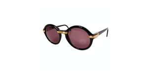 Cartier Black Cabriolet Round Sunglasses circa 1991