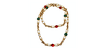 Karl Lagerfeld Pearl & Glass Beaded Chain Link Necklace circa 1990s