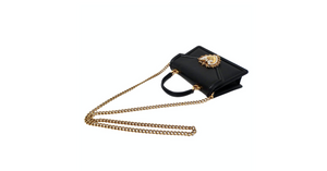 Dolce & Gabbana Small Black Calfskin Devotion Top Handle Bag