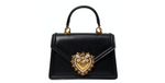 Dolce & Gabbana Small Black Calfskin Devotion Top Handle Bag