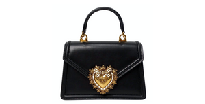 Dolce & Gabbana Small Black Calfskin Devotion Top Handle Bag