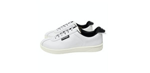 Chanel White & Black Calfskin Leather Sneakers