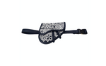 Christian Dior x Shawn Stussy Navy Beaded Grained Calfskin Saddle Belt Bag