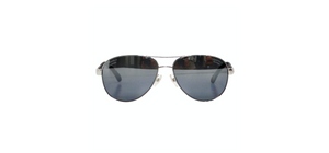 Chanel White Lambskin Quilted Aviator Sunglasses With Polarized Lenses