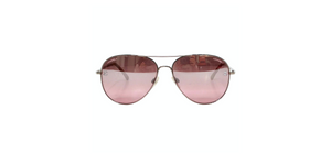 Chanel Pink & Silver-Tone Metal Frame Pilot Aviator Sunglasses