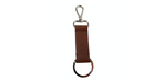 Rolex Brown Leather Logo Embossed Keychain