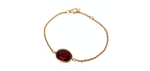 Baccarat Vermeil 18k Gold Plated Sterling Silver Red Crystal Chain Link Bracelet