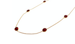 Baccarat Vermeil 18k Gold Plated Sterling Silver Red Crystal Chain Link Necklace
