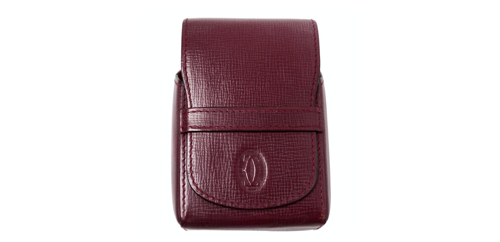 Cartier Le Must de Cartier Burgundy Leather Pouch circa 1980s