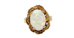 Australian Opal 18k Gold Cocktail Ring circa 1970s