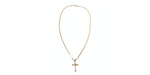 14k Gold S-Link Chain Cross Pendant Necklace circa 1990s