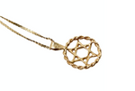 14k Gold S-Link Chain Star Of David Pendant Necklace circa 1990s