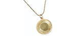 14k Gold "You're An Angel" Round Engraved Pendant Necklace circa 1963
