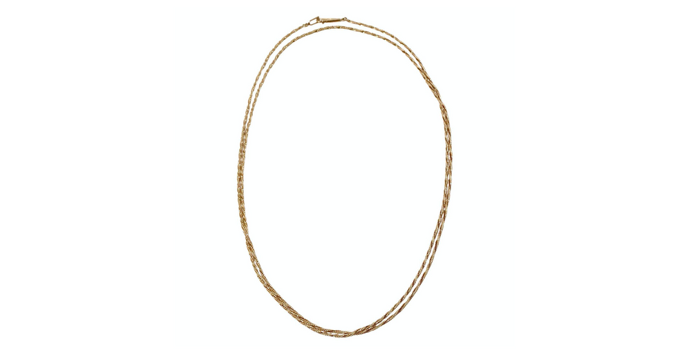 Long 14k Gold Rope Chain Necklace circa 1990s