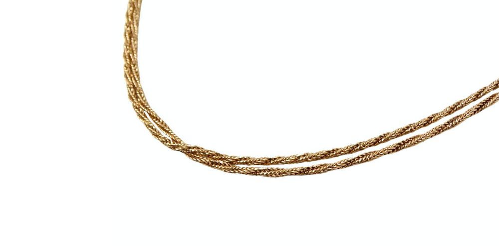 Long 14k Gold Rope Chain Necklace circa 1990s