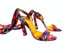 Christian Louboutin Nylon Multicolor Galaxy Printed Ribbon Sandals