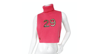 Chanel Pink Cashmere Crystal "29" Turtleneck Vest 2019