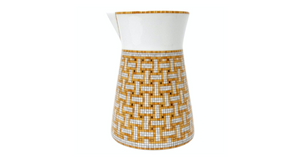Hermes Mosaique au 24 Van Quatre Gold Porcelain Creamer Milk Pot