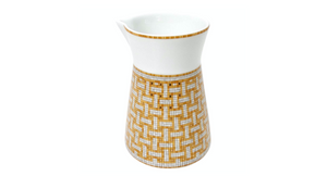 Hermes Mosaique au 24 Van Quatre Gold Porcelain Creamer Milk Pot
