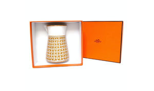 Hermes Mosaique au 24 Van Quatre Gold Porcelain Creamer Milk Pot