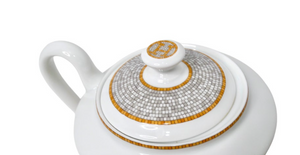 Hermes Mosaique au 24 Van Quatre Gold Porcelain Teapot