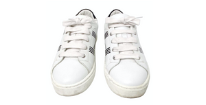 Hermes Advantage White & Black Leather Sneakers