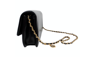 Chanel Black Grained Calfskin Leather Maxi Clutch Shoulder Bag 2024