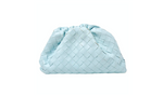Bottega Veneta Pale Blue Leather Intrecciato Teen Pouch Clutch