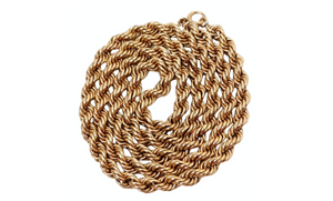 14k Italian Gold Rope Chain Necklace circa 1980s