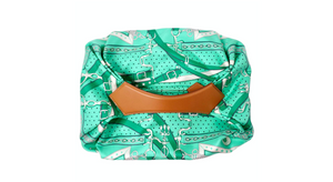 Hermes Balusoie Green Print Silk Scarf & Leather Handbag circa 2023