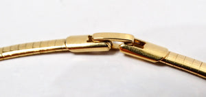 14k Italian Yellow Gold Omega Necklace circa 1980s