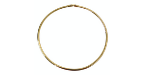 14k Italian Yellow Gold Omega Necklace circa 1980s