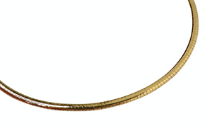 14k Italian Yellow Gold Omega Necklace circa 1980s
