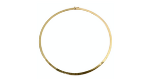 14k Italian Gold Omega Necklace circa 1980s